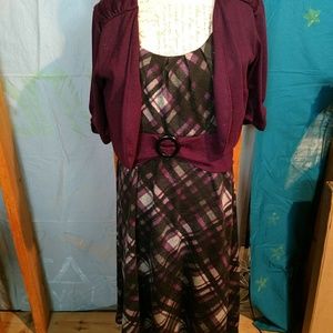 Purple plaid dress with matching cover up